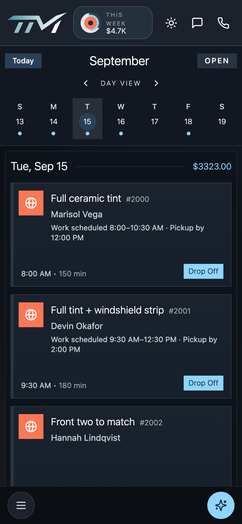 TintMeta agenda on a phone